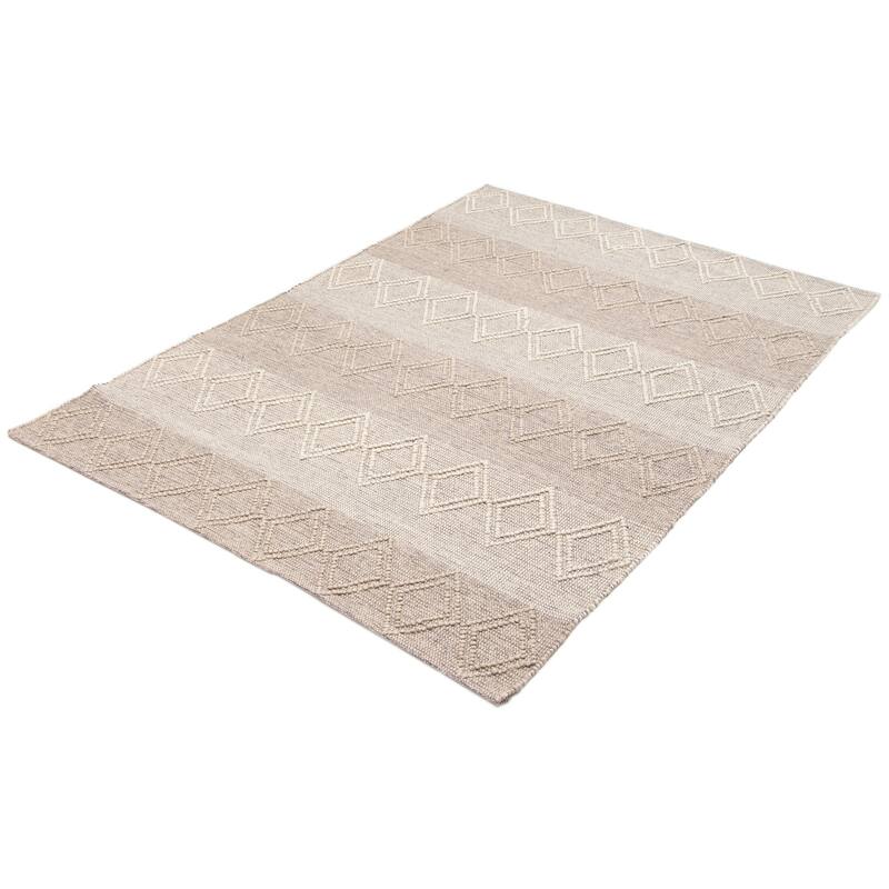 ECARPETGALLERY Braid weave Sienna Grey Wool Rug - 6'1 x 8'10