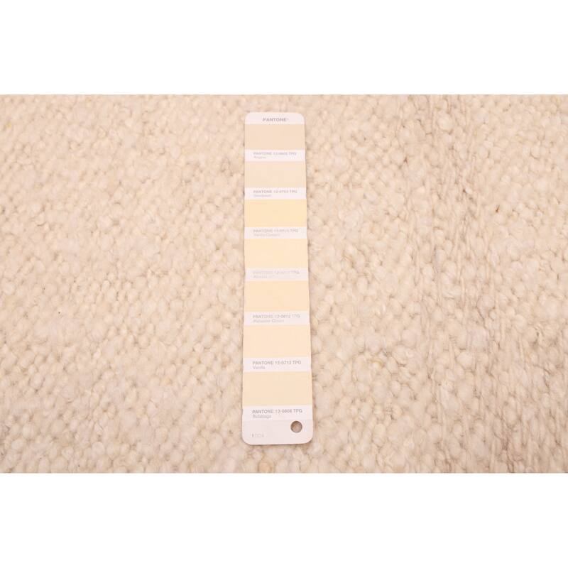 ECARPETGALLERY Hand Woven Looma Cream Wool Rug - 8'10 x 11'8