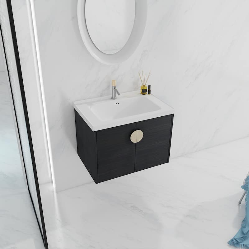 28 Inch Soft Close Doors Bathroom Vanity With Sink, For Small Bathroom,