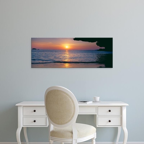 Easy Art Prints Panoramic Images's 'Sunset over the sea, Railay Beach, Krabi, Krabi Province, Thailand' Canvas Art