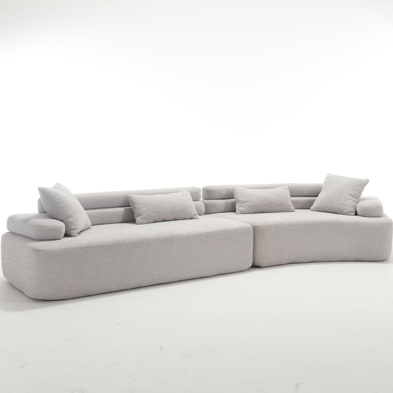 Frameless Sofa with Sponge Construction, ARC Armrests, No Assembly Required