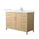 Option White Oak, Nickel Trim,Carrara Cultured Marble Top