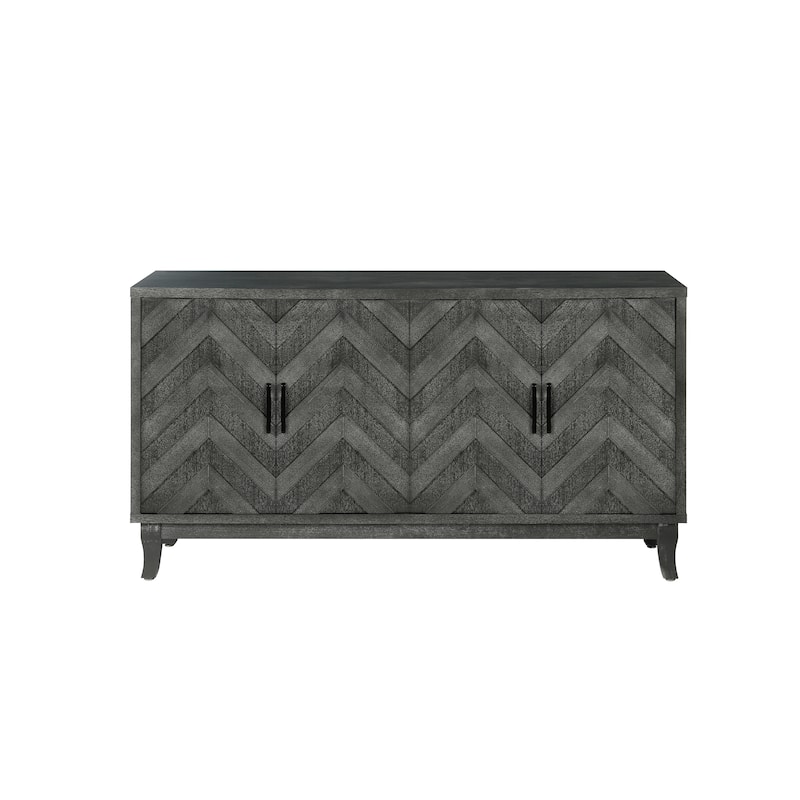 Buffet Cabinet with 4 Doors & Shelves, Farmhouse Sideboard Accent Buffet Cabinet Storage Cabinet for Dining Living Room,Entryway