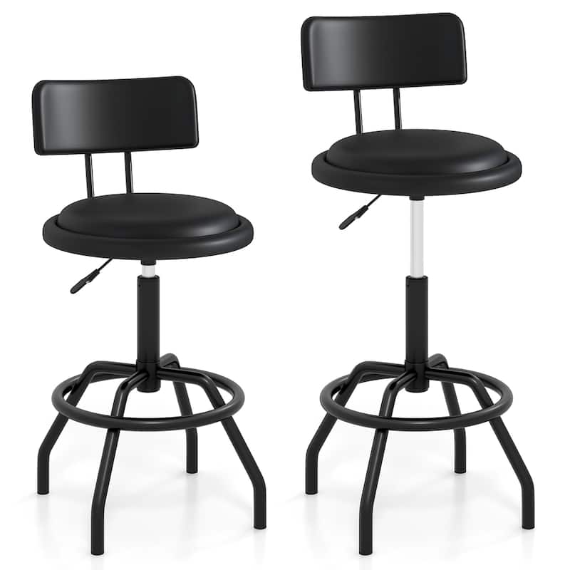 360° Swivel Counter Height Barstool with Padded Seat and Back - Set of 2