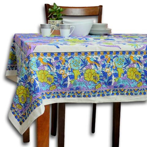 Vibrant Cotton Floral Tree Of Life Tablecloth Collection