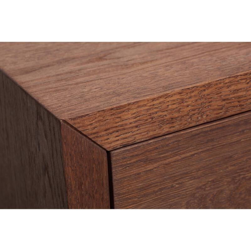 Solid Wood Floating Nightstand Walnut Finish - Nightstand with Drawer / Bedside Table