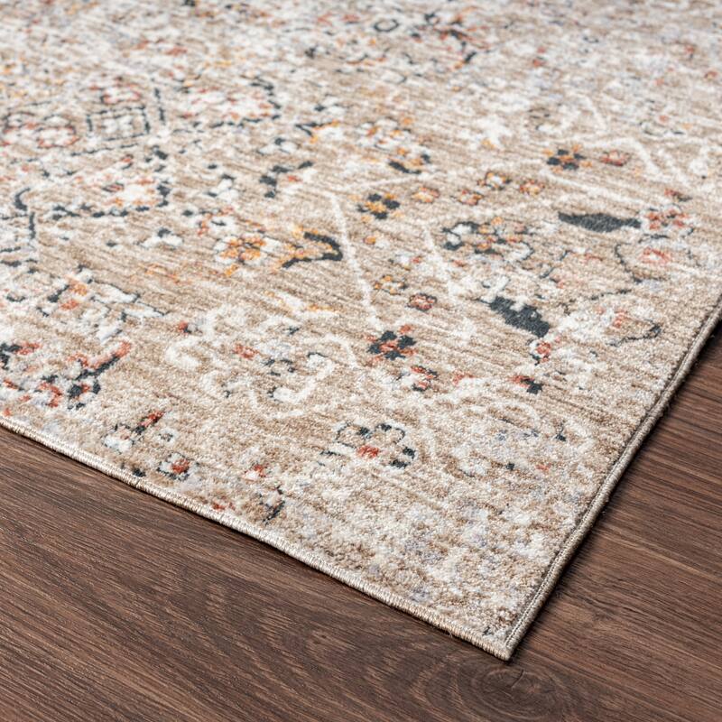 Earth Tones/Pewter Transitional Area Rug
