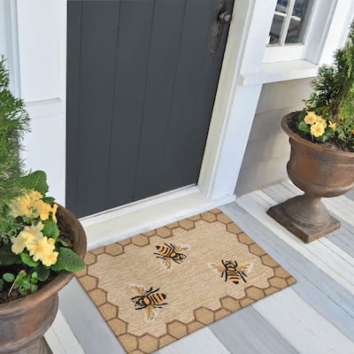 Liora Manne Frontporch Honeycomb Bee Indoor/Outdoor Rug
