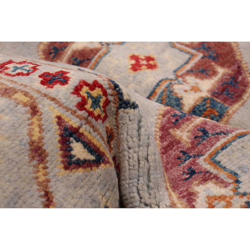 ECARPETGALLERY Hand-knotted Uzbek Ghazni Grey Wool Rug - 3'11 x 6'0