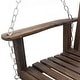 preview thumbnail 16 of 38, VEIKOUS 4 ft. Outdoor Wood Hanging Patio Porch Swing with Chains for 2 Person