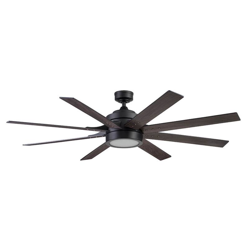 62" Honeywell Xerxes Indoor Contemporary Ceiling Fan with Remote, Matte Black