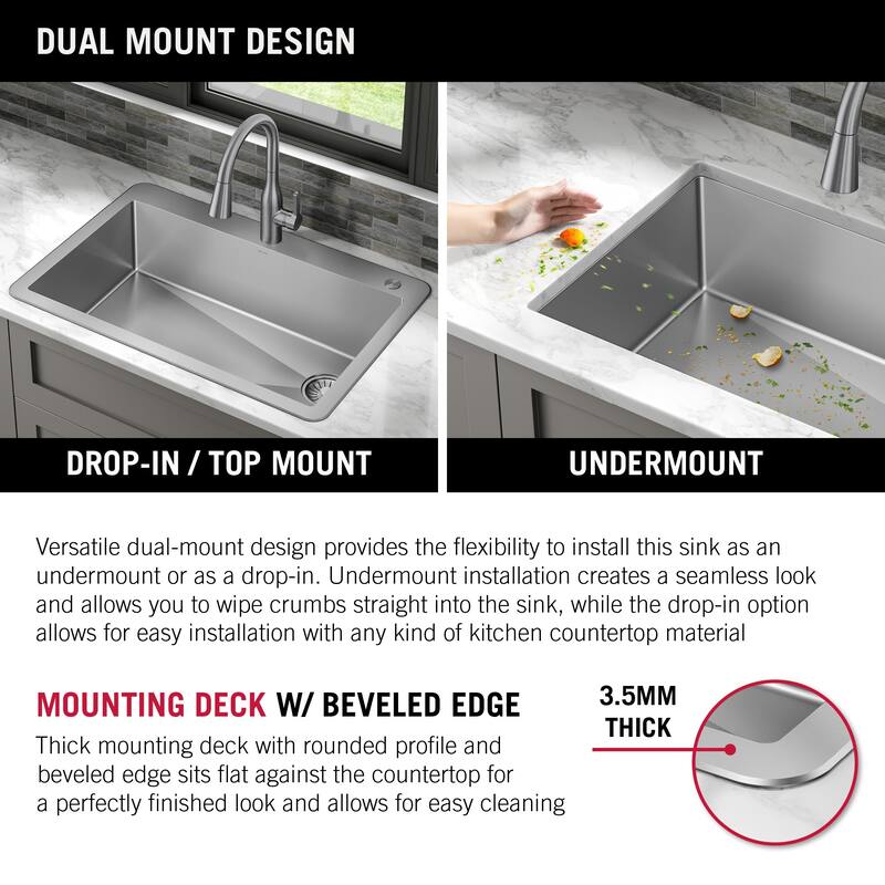 Delta 952138-T33S Marca 33" Undermount Single Basin Stainless Steel