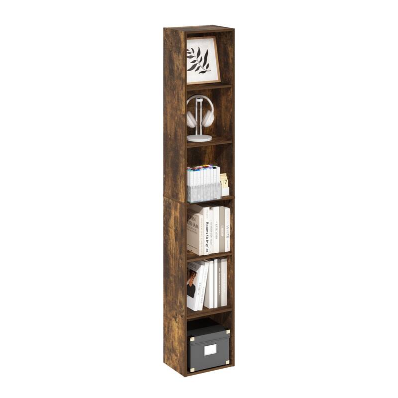 70.87 in. Tall Pine Wood 6-Shelf Bookcase