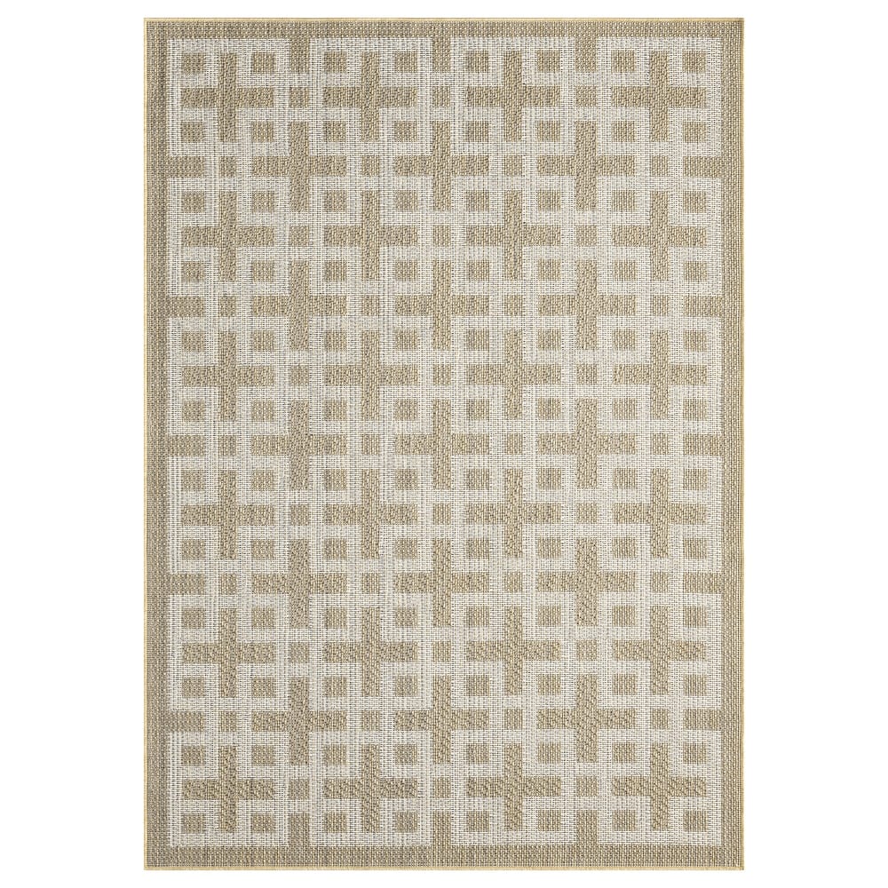 Terra by Obeetee Harvest Square Tile Beige Rug