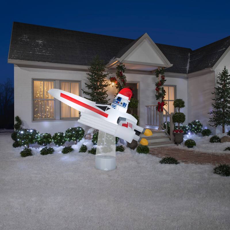 Gemmy Christmas Inflatable Star Wars X Wing with R2 D2™, 6 ft Tall