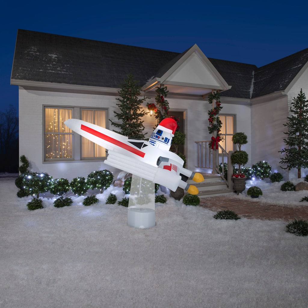 Gemmy Christmas Inflatable Star Wars X Wing with R2 D2™, 6 ft Tall