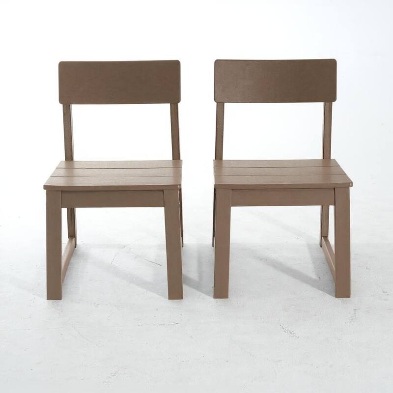 2-Pack HDPE Indoor/Outdoor Dining Chairs, All-Weather Garden & Patio Side Chairs with Modern Backrest