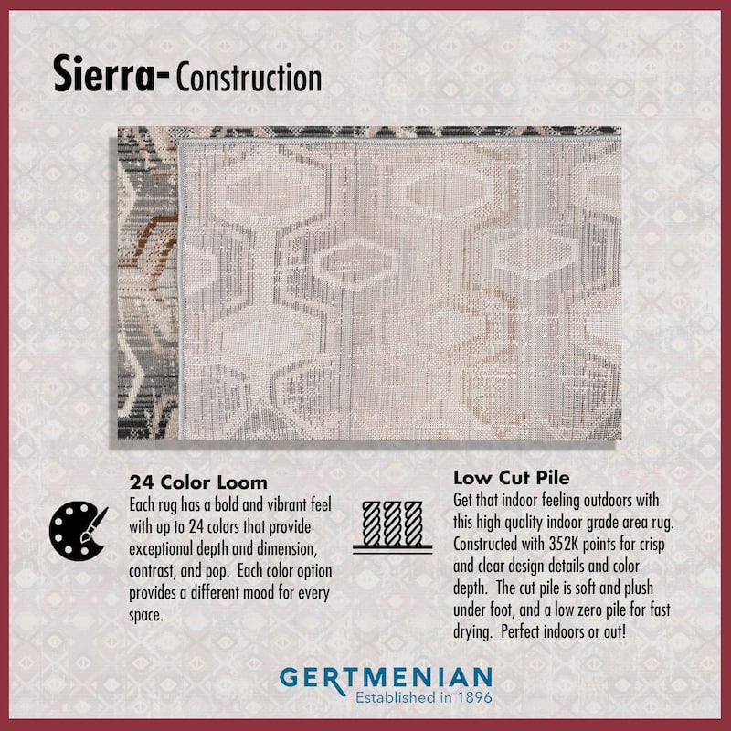 Gertmenian Sierra Henna Moroccan Bohemian Tribal Red Multi Indoor/ Outdoor Area Rug