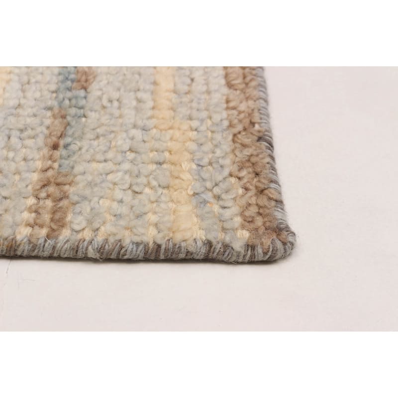 ECARPETGALLERY Hand-knotted Tangier Light Grey Wool Rug - 5'3 x 7'8