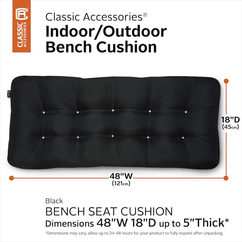 Classic Accessories Water-Resistant Indoor/Outdoor Bench Cushion