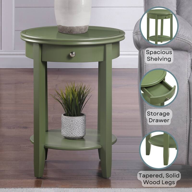 Convenience Concepts American Heritage Baldwin 1 Drawer End Table with Shelf