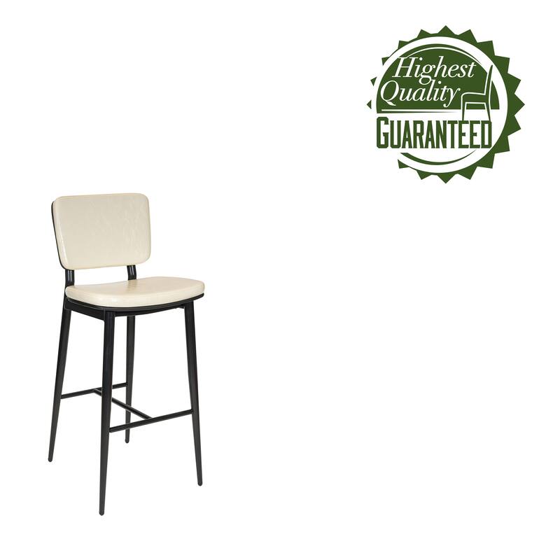 Porthos Home Mori Bar Stools Set of 2, PU Leather, Steel Legs