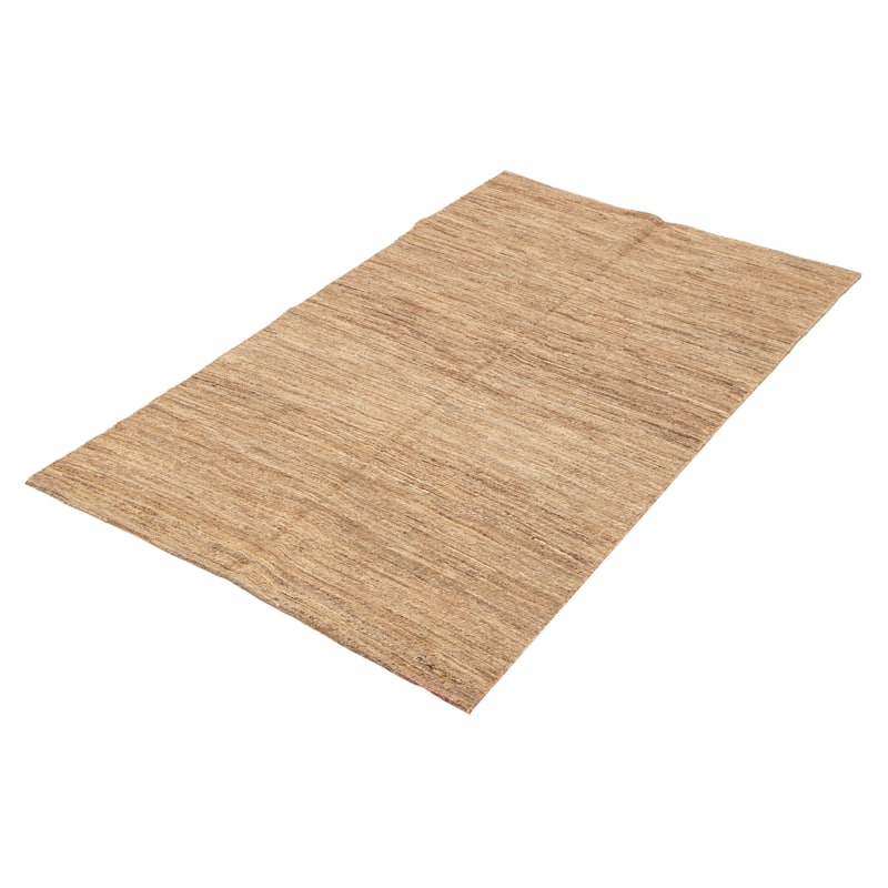 ECARPETGALLERY Flat-Weave Natural Khaki Wool Tapestry Kilim - 4'7 x 7'1