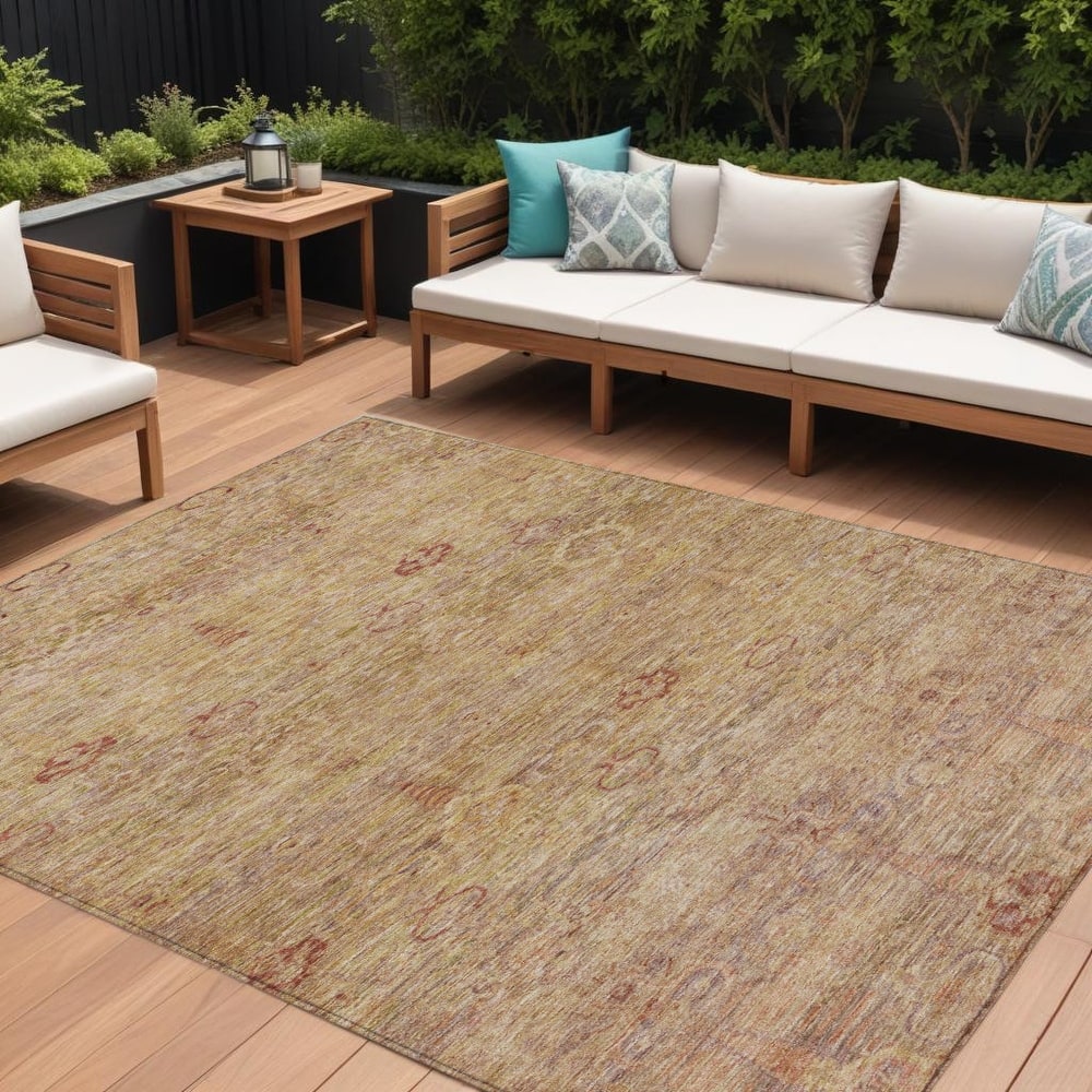 HomeRoots Oriental Traditional Rectangle Outdoor Rug