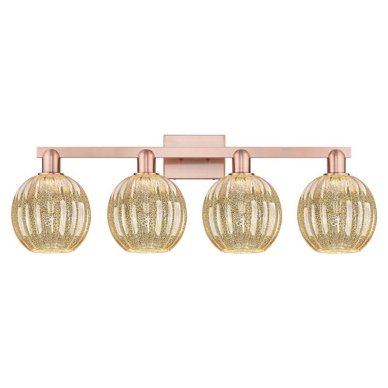 Innovations Lighting 716-4W-12-36 Preston Vanity Preston 4 Light 36" - Antique Copper / Mercury
