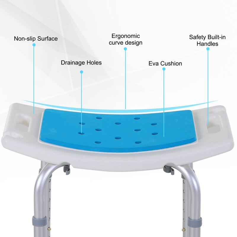 20.5" Adjustable Curved Bath Stool
