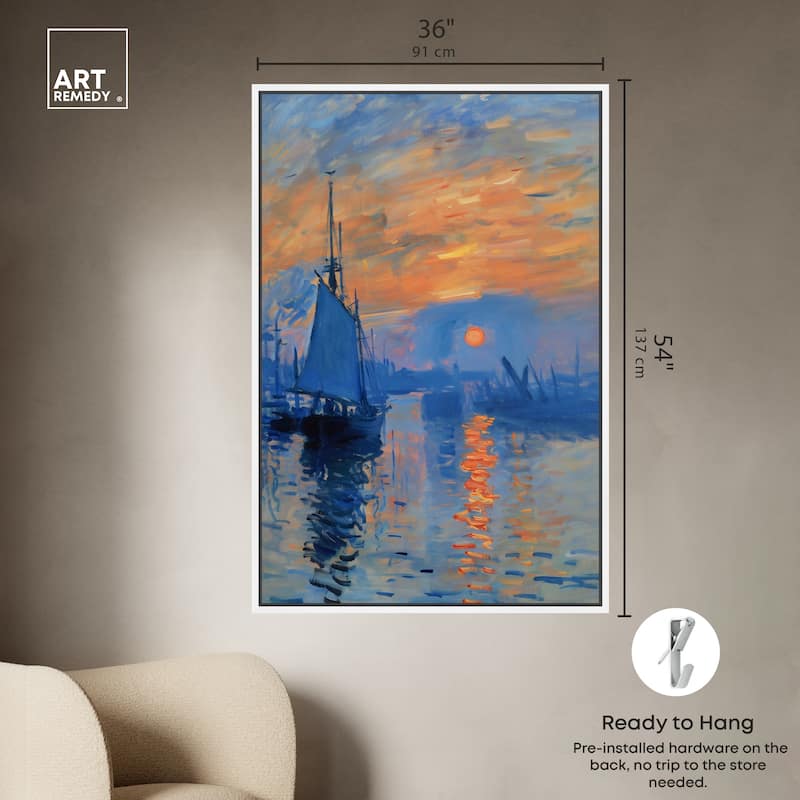 Art Remedy Till Dusk Framed Sailing 1 Piece Canvas Wall Art