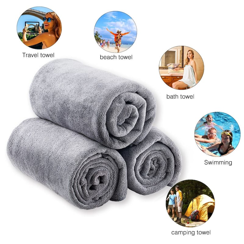 Fast Dry 3-Pack Bath Towels 27"x55"