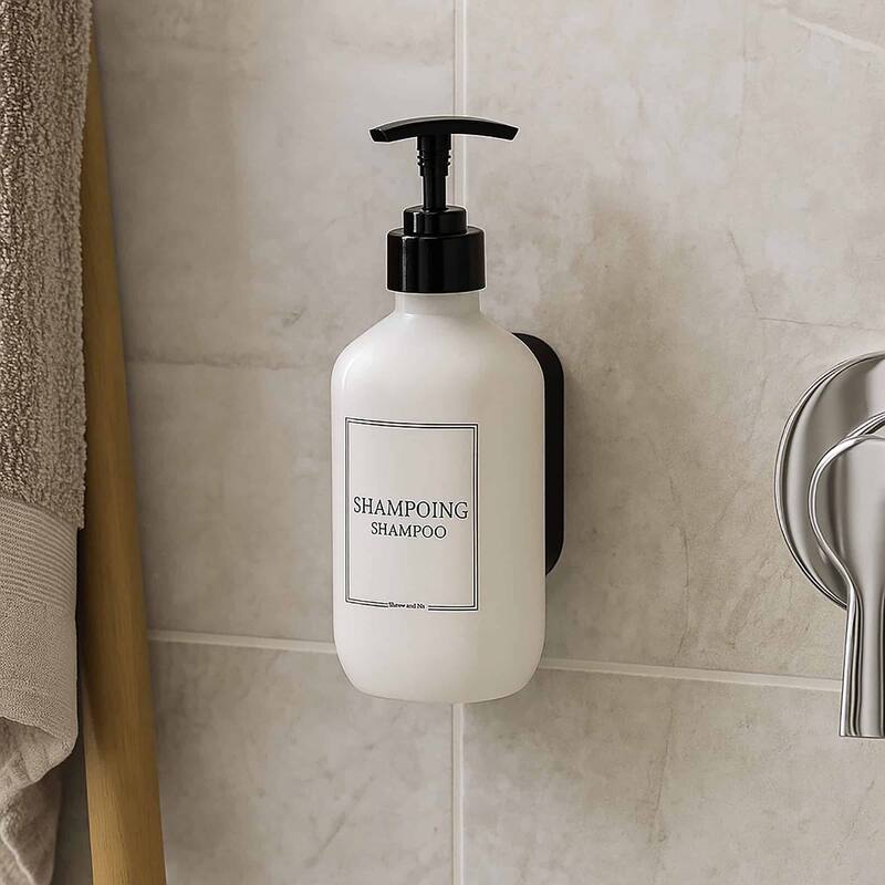 Wall-Mounted Shampoo Dispenser 13 fl oz (380ml) - White - 3.25 L x 3.25 W x 6.75 H
