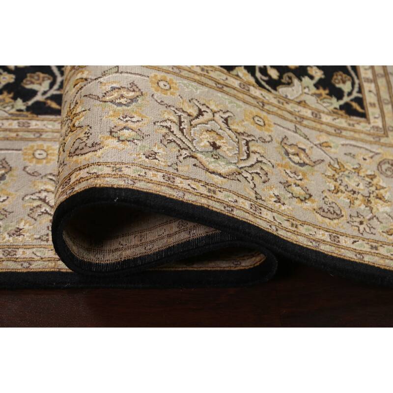 Wool/ Silk Floral Oriental Tabriz Vegetable Dye Area Rug Hand-knotted - 6'1" x 9'1"