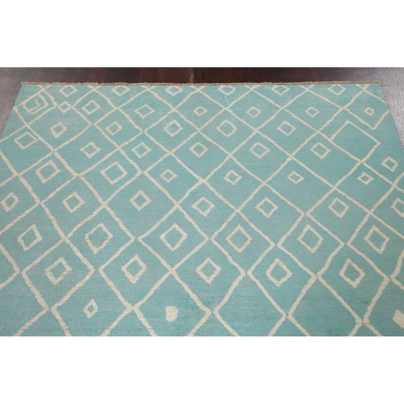 Contemporary Moroccan Vegetable Dye Area Rug Hand-knotted Wool Carpet - 5'6" x 7'9"