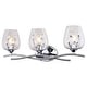 preview thumbnail 8 of 9, Wilmette 3-Light 24 in. Chrome Crystal Bathroom Vanity Wall Lighting Fixture, Clear Glass Shade, Dimmable LED Compatible