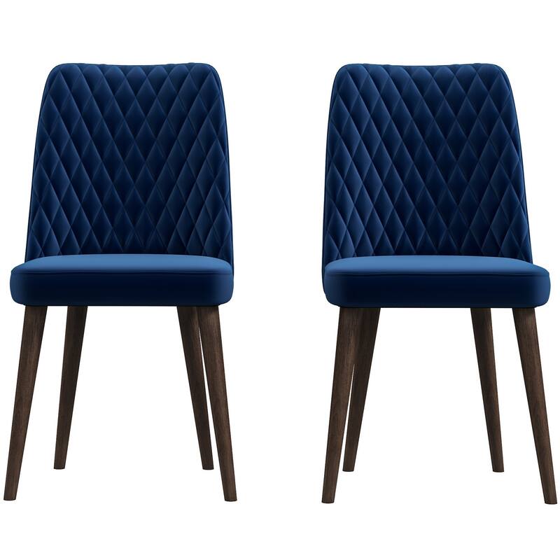GDFStudio - Katie Mid-Century Modern Velvet Upholstery Dining Chair Set with Solid Wood Structure, Set of 2 - 20"