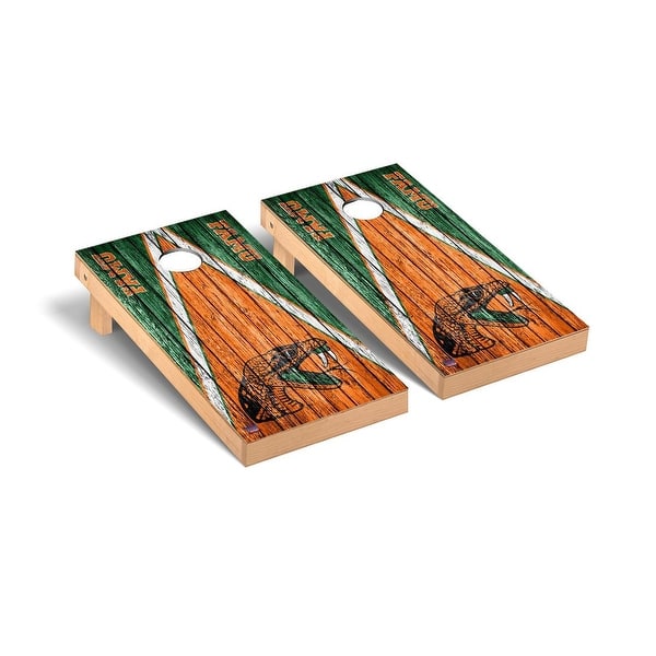 slide 2 of 5, Florida A&M Rattlers FAMU Triangle Cornhole Board Set