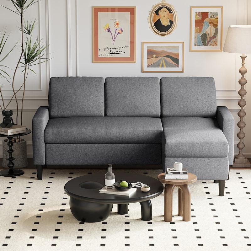 Futzca 74" Convertible Sectional Sofa Couch, Small L-Shaped Sofa