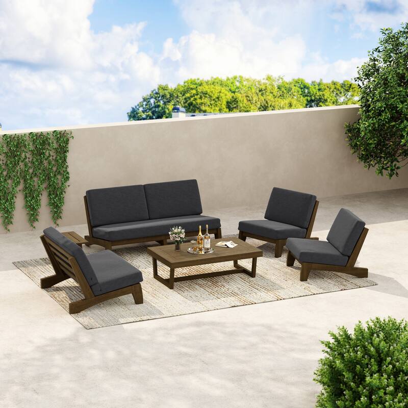8-Piece Outdoor Sofa Set with Loveseat, 2 Club Chairs & Matching Tables