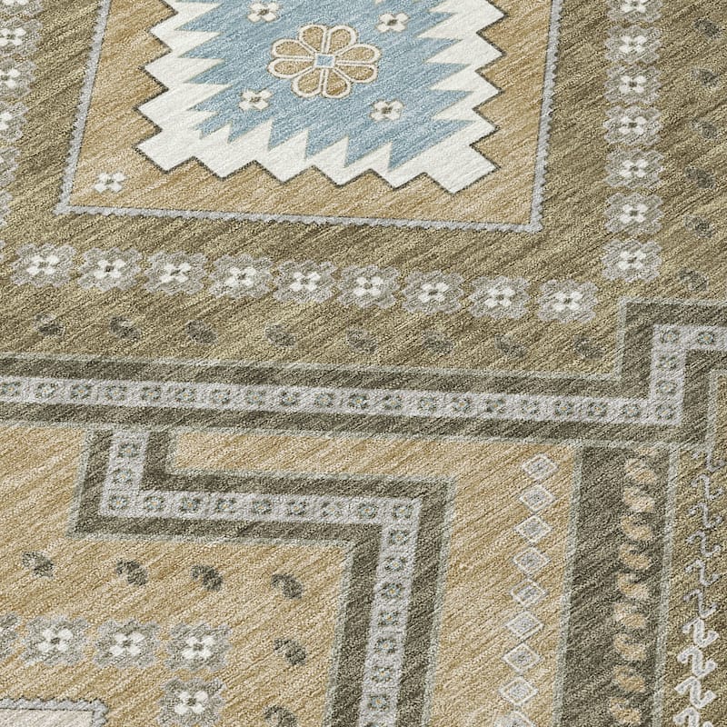 Machine Washable Indoor/ Outdoor Global Boho Chantille Rug
