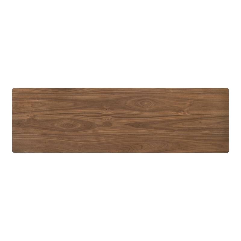 Furniture of America Nallin Mid-Century Modern Walnut 59-inch Wood Trestle Base Counter Height Dining Table