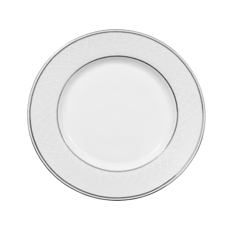 57 Piece Silver Dinnerware Set-New Bone China Service for 8 People
