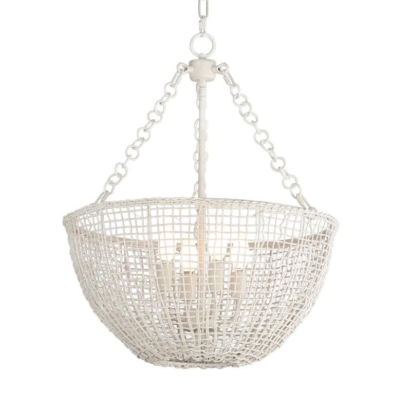 Maxim 22473 Cestino 4 Light 21" Wide Wood Pendant - Weathered White