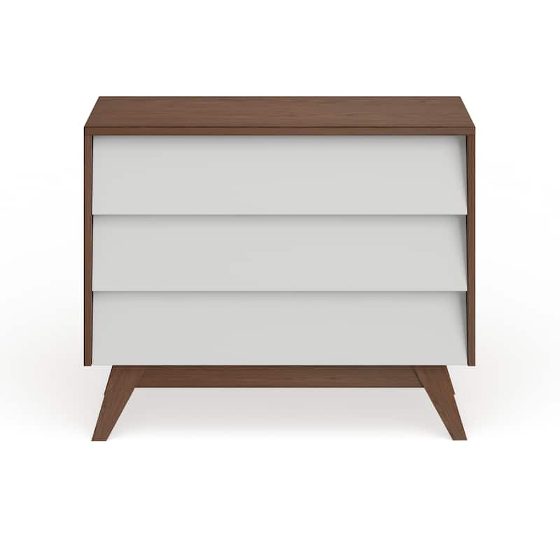 Carson Carrington Halmstad Mid-century White and Brown 3-drawer Chest