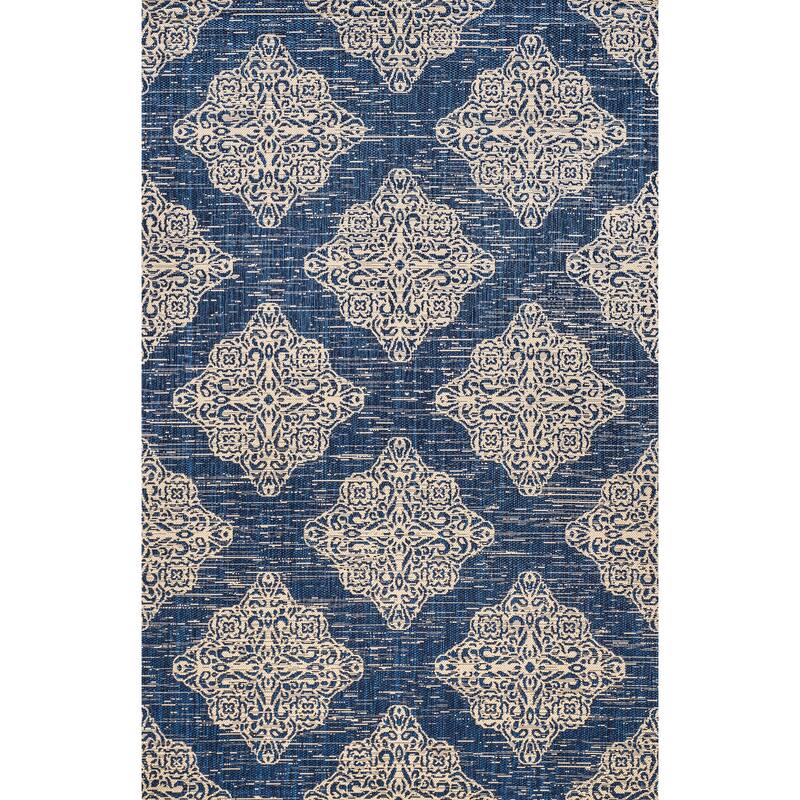 JONATHAN Y Arabesque Ornate Medallions Indoor/Outdoor Area Rug - 3 X 5 - Navy/Beige