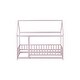 preview thumbnail 41 of 127, Wood Toddler House Bed with Roof Frame and Safety Guardrails Montessori Floor Bed without Slats No Door Houseshaped Platform Bed