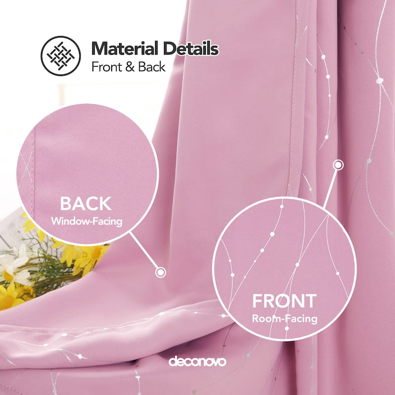 Deconovo Wave Line with Dots 42 Width Curtains Pair(2 Panel)