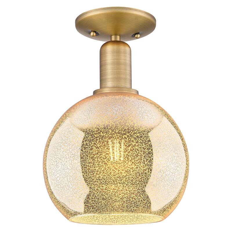 Innovations Lighting 716-1C-12-8 Athens Semi-Flush Athens 8" Wide - Brushed Brass / Mercury