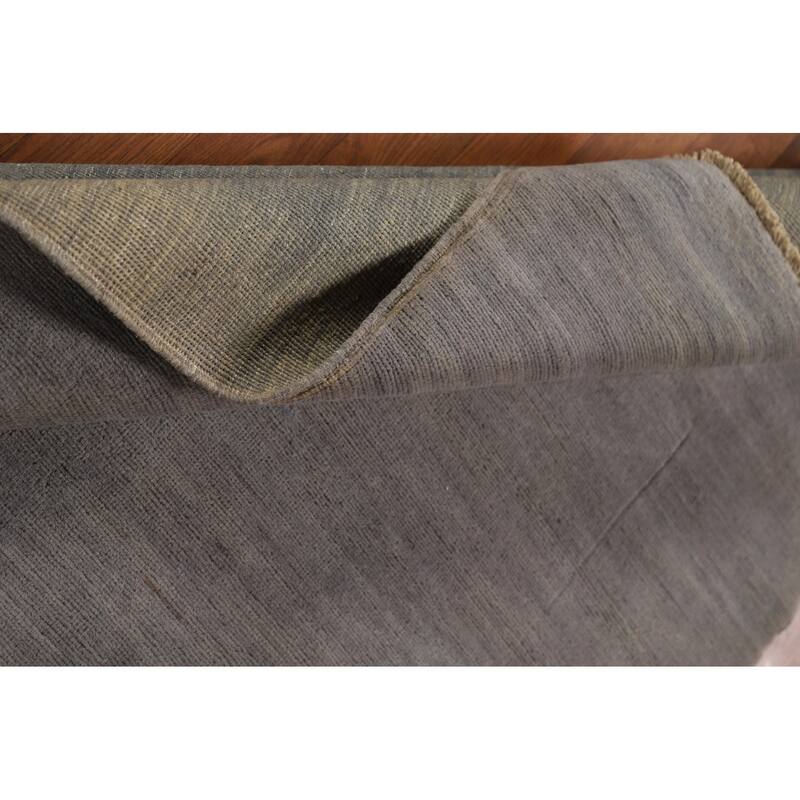 Gray Gabbeh Modern Rug Hand-Knotted Wool Carpet - 4'3"x 5'9"